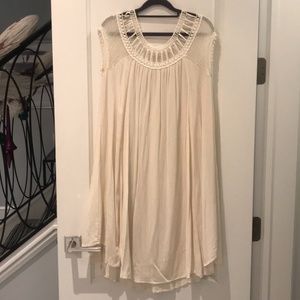 Free People Gauze Crochet Black Loose Shift Dress